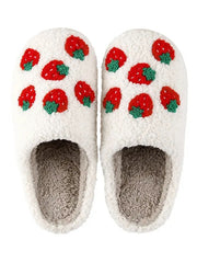 Strawberry Fuzzy Slippers