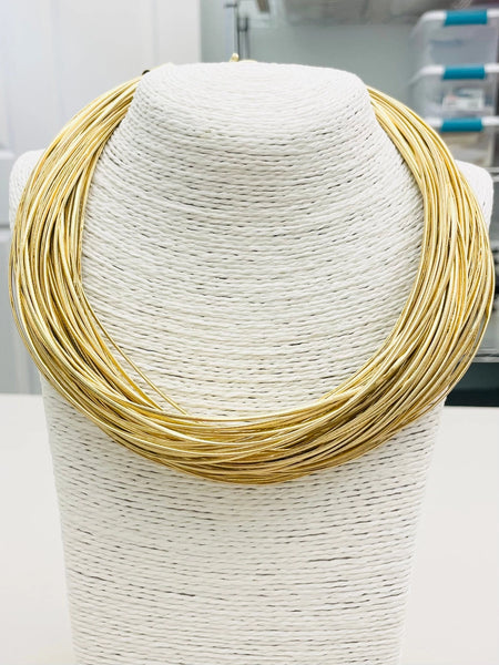 Metallic Leatherette Necklaces - Gold or Silver