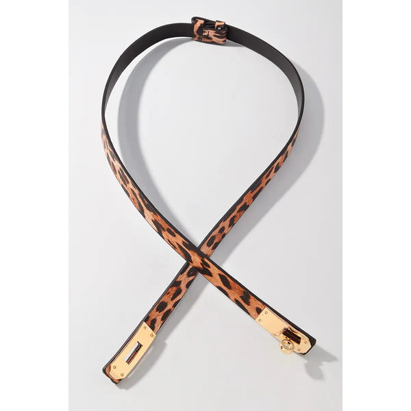 Skinny Leopard Belt