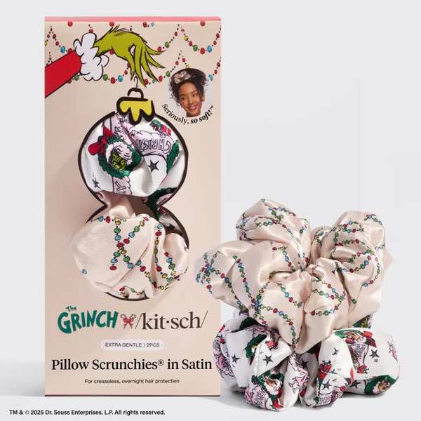 The Grinch X Kitsch Satin Pillowscrunchies® in Cindy Lou Who