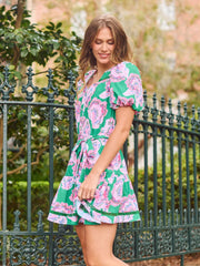 Mary Square Addison Dress-Petal Tango Green