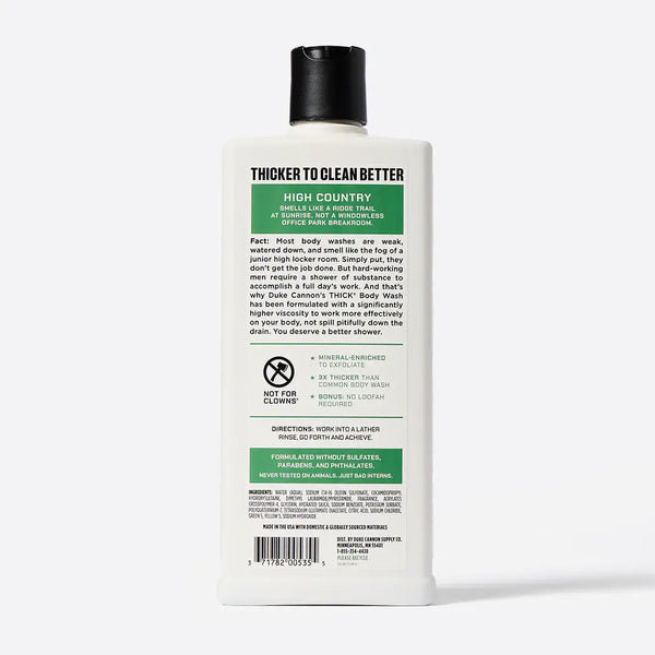 Duke Cannon Thick Body Wash High Country 18oz