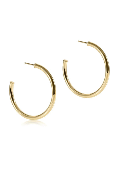 ENewton Round Gold 1.5" Post Hoop - 3mm - Smooth