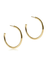 Créoles rondes Newton plaquées or 1,5" - 3 mm - Lisses
