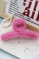 Angora Faux Fur Hair Clips - 6 Colors