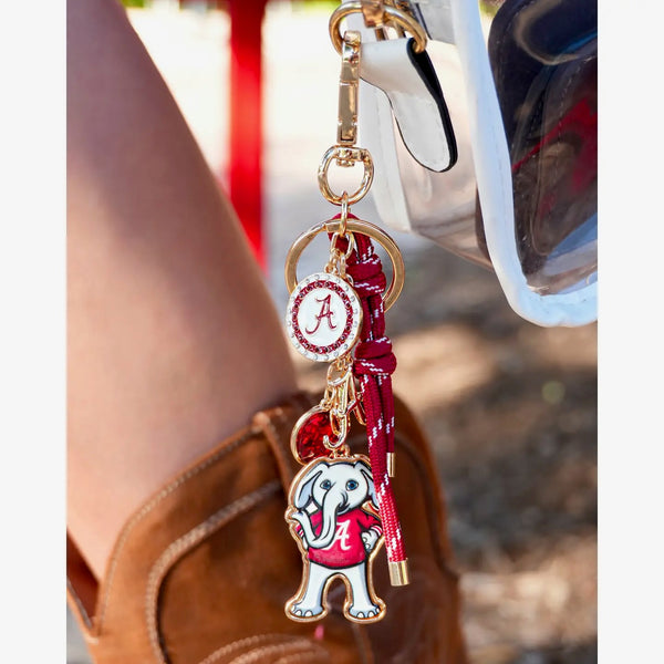 Alabama Crimson Tide Cluster Bag Charm in Crimson