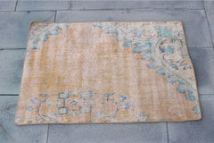 Antique Turkish Rug - Orange and Blue