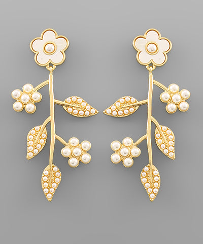 Floral Stem Earrings-2 Colors