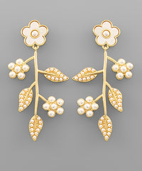 Floral Stem Earrings-2 Colors