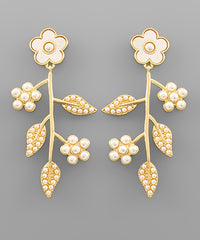 Floral Stem Earrings-2 Colors
