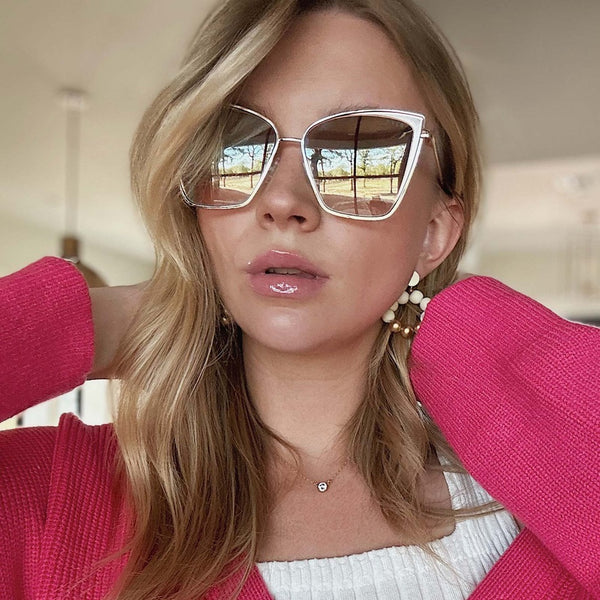 DIFF Becky Gold Flash Brown Gradient Sunglasses