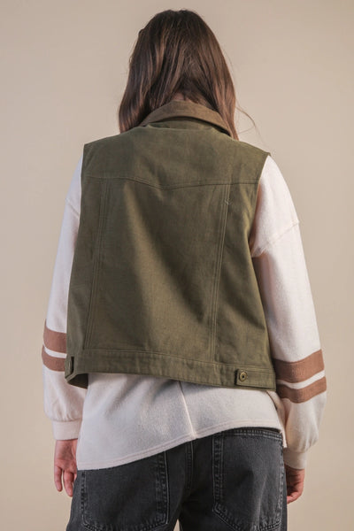 Addie Twill Vest  - 2 Colors