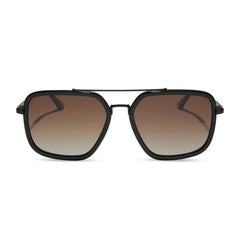 DIFF Jordan Matte Black Black Temple Tips Brown Gradient Polarized Sunglasses