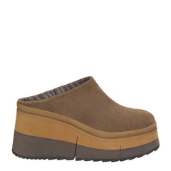 NAKED FEET COACH PLATFORM CLOGS - OTTER