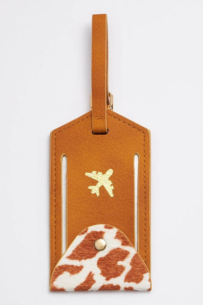 Genuine Leather Animal Print Luggage Tag-5 Options