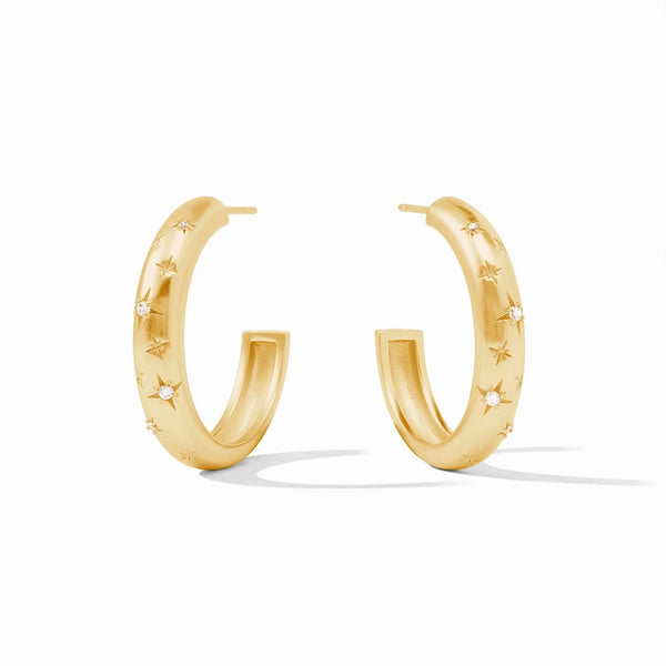 Julie Vos Luna Stone Hoop-Medium