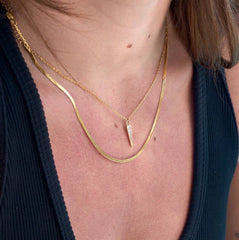Nikki Smith Micro Gold Herringbone Necklace