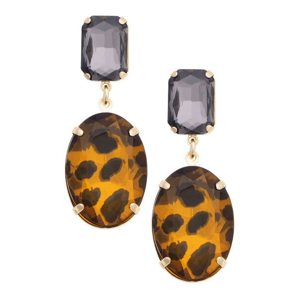 Parker Crystal Drop Earrings in Black Diamond