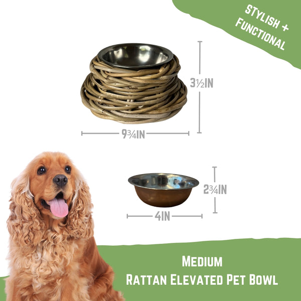 Rattan Pet Bowls - 3 Sizes