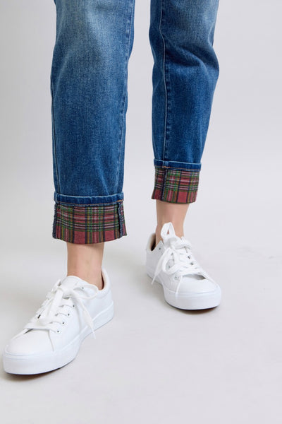 Judy Blue Mr. Plaid Boyfriend Jeans