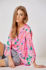 Dear Scarlett Purple Roses Lizzy Top - Plus