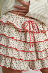 Cherry Ruffled Skort
