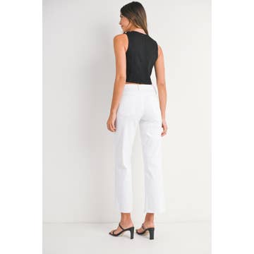 Just Black Classic White Straight Jeans