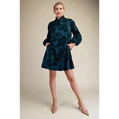 Flocked Fall In Love Dress - Three Colors