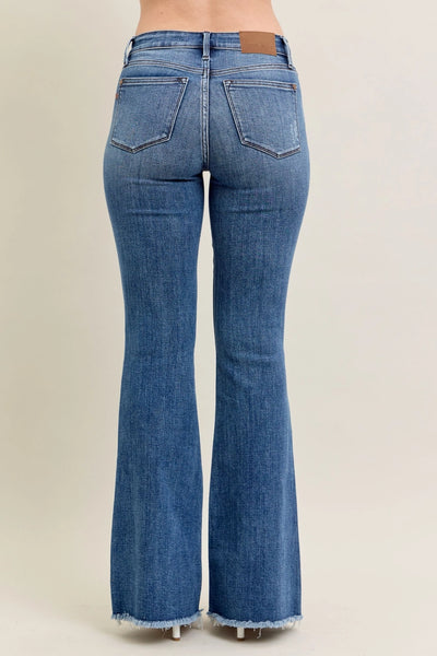 Judy Blue Vintage Wash Flares w/Destroyed and Frayed Hem