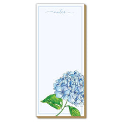 Handpainted Single Blue Hydrangea Notes Luxe Skinny Pad