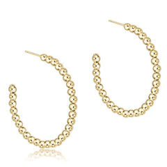 enewton Beaded Classic Post Hoop - 3mm Gold (1" or  1.25")