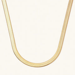 Nikki Smith Gold Herringbone Necklace-5mm