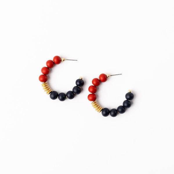 Kelly Beaded Hoop Earrings-3 Colors-3 Sizes