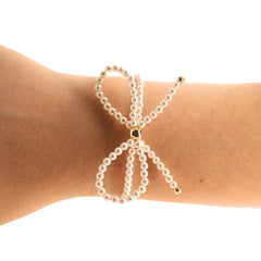 Beaded Blondes Pearl Bow Bracelet