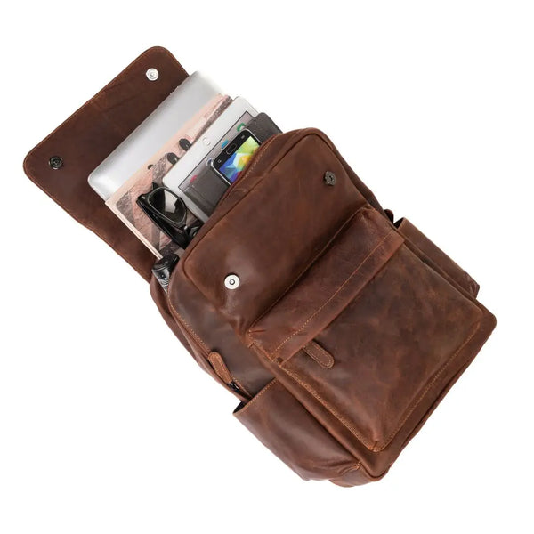 Leather Vintage Backpack Scott- Unisex