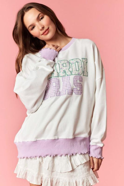 Mardi Gras Patchwork Sweatshirt