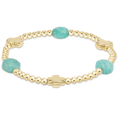 Enewton Signature Cross Admire Gold Pattern 3mm Bead Bracelet-Multiple Colors