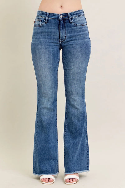Judy Blue Vintage Wash Flares w/Destroyed and Frayed Hem