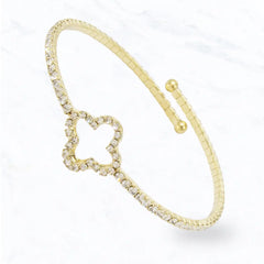 Crystal Clover Rhinestone Bracelet