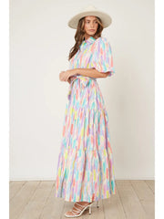 Pastel Brushstrokes Maxi Dress