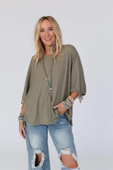 Little Lark Puff Sleeve Tee - Olive