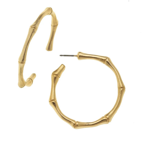 Nessie Gold Bamboo Hoop Earrings