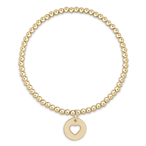 enewton classic gold 2mm bead bracelet - love small gold charm