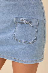 Mini Bow Denim Skort