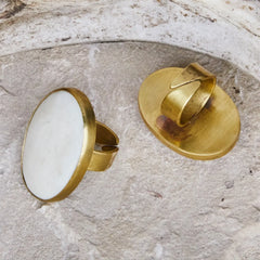 Bezeled Ring - Adjustable Band - 3 Colors