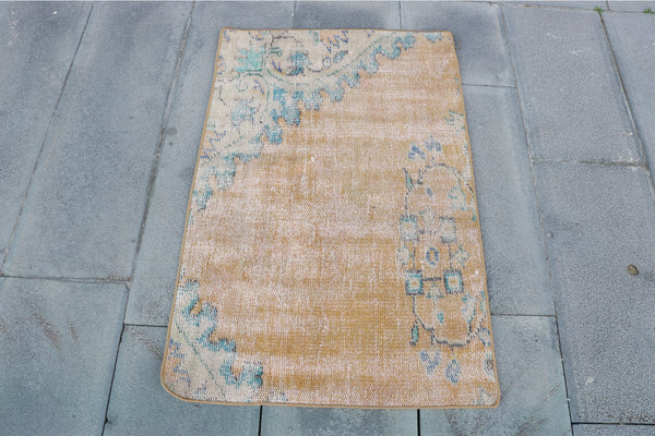 Antique Turkish Rug - Orange and Blue