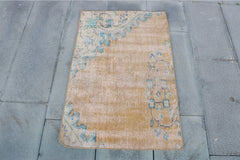 Antique Turkish Rug - Orange and Blue