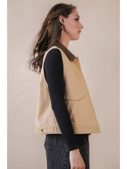 Addie Twill Vest  - 2 Colors