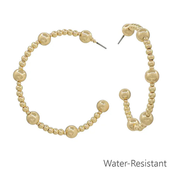 Wallace Beaded Gold Hoops