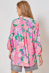 Dear Scarlett Purple Roses Lizzy Top - Plus
